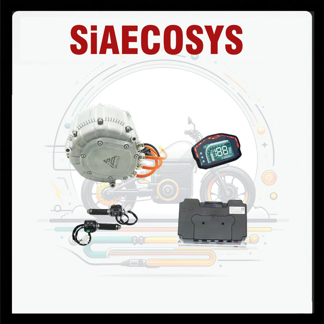 

SIA155-48 18KW High-Efficiency PMSM Mid Drive Motor Kit Hairpin Winding & ND72680B Encoder Controller for Electric Motorcycle