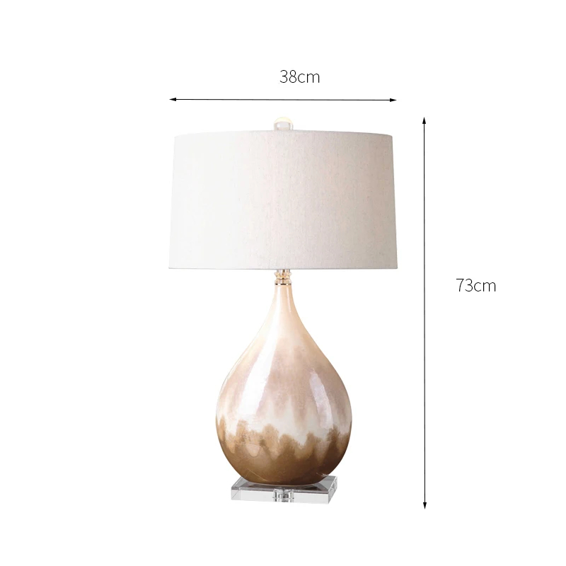 American Table Bedroom Bedside Lamp Personality Designer Creative Pearl Glaze Ceramic Table Lamp Light Luxury Hotel Study Lamp