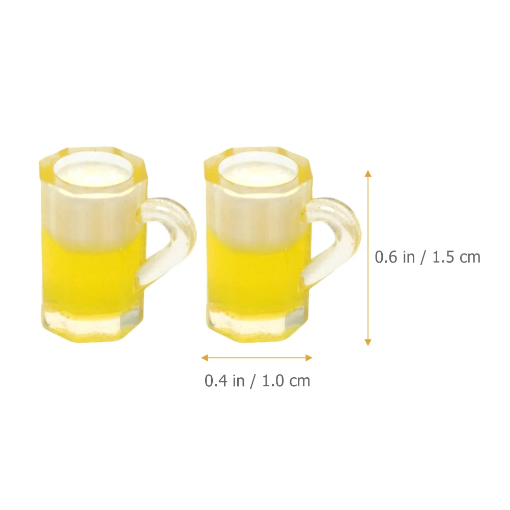 20 Pcs Miniature Simulation Beer Mug Home Decor House Decorations for Resin Shot Glasses