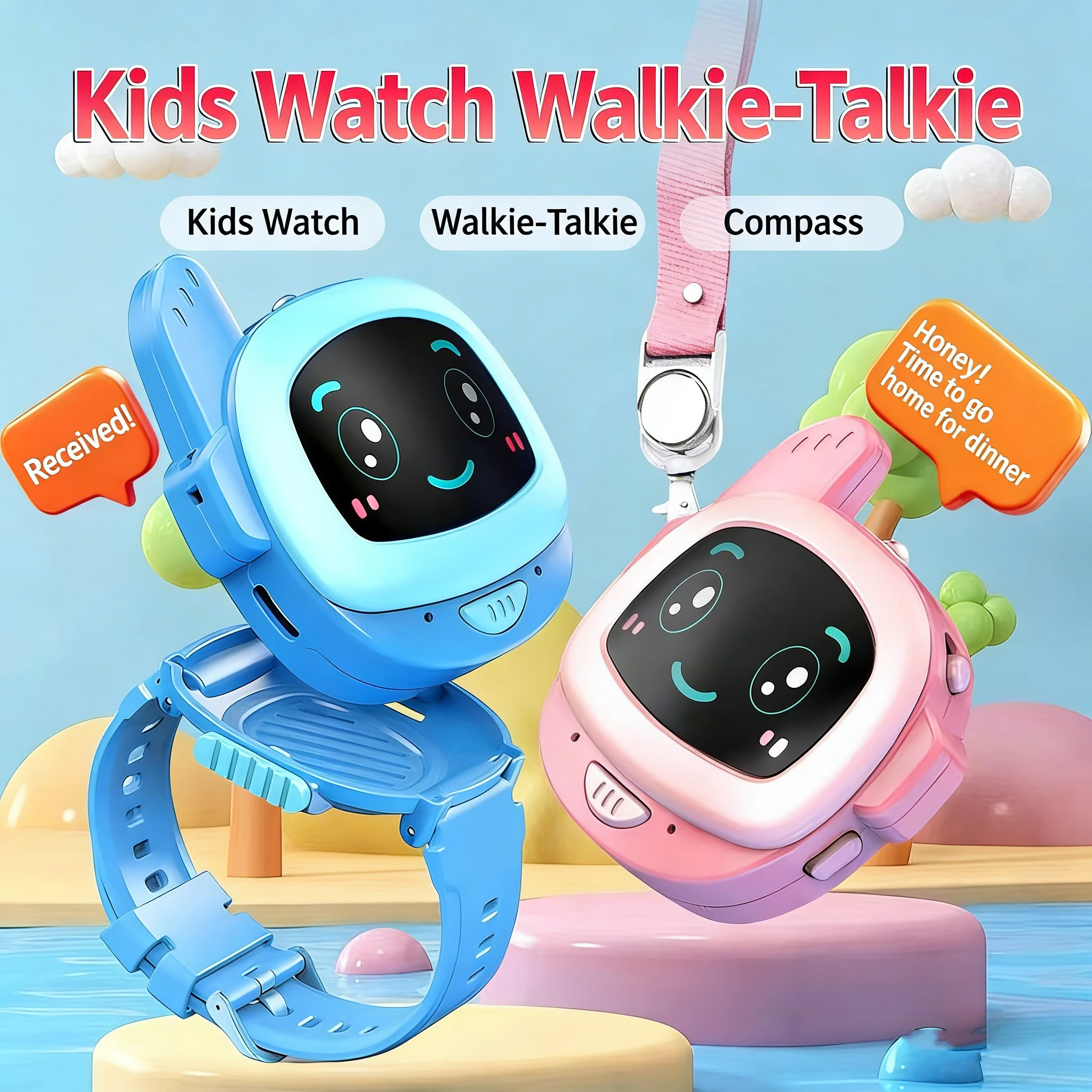 

Children's Watch Walkie-Talkie Compass Light Wireless Call Intercom Toys Outdoor Indoor Call Machine Parent-Child Interaction