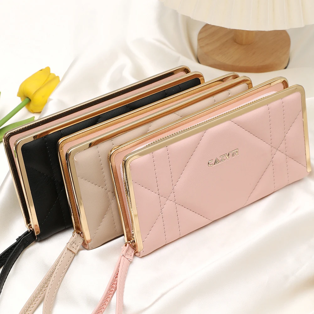 Women's PU Leather Clutch An Elegant Clutch With Gold Trim Featuring Ample Space For Your Phone Cards And Essentials