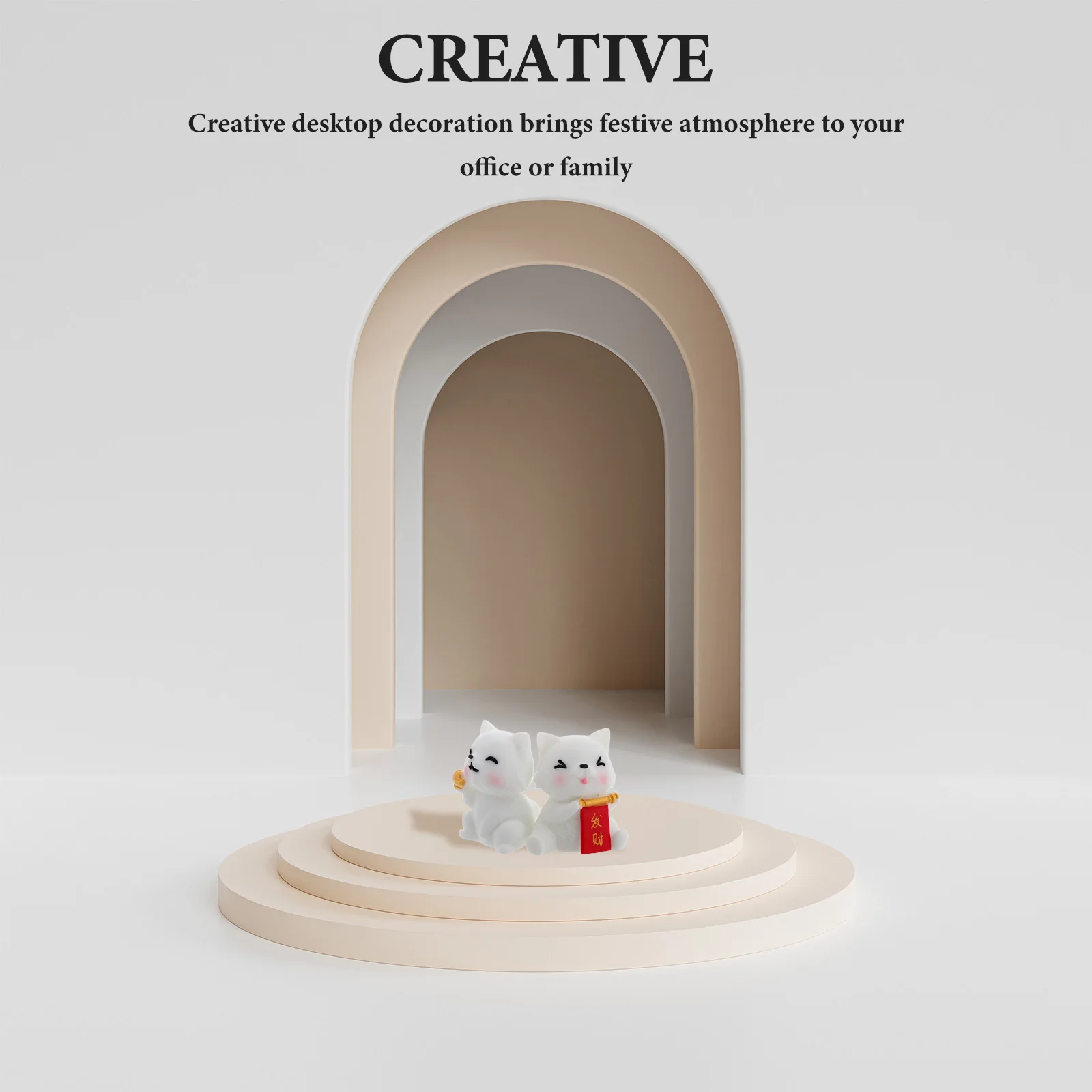 

2Pcs Lucky Cartoon Animal Sculpture Resin Puppy Desktop Ornaments Chinese New Year Festive Table Decoration Animal Figurine