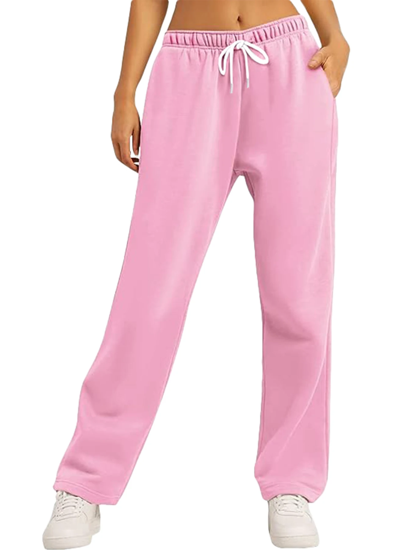 سراويل رياضية عابرة للحدود للنساء ، رباط فضفاض كاجوال ، جيب بحزام مستقيم ، الأوروبي ، أمازون ، الخريف والشتاء ، جديد #5