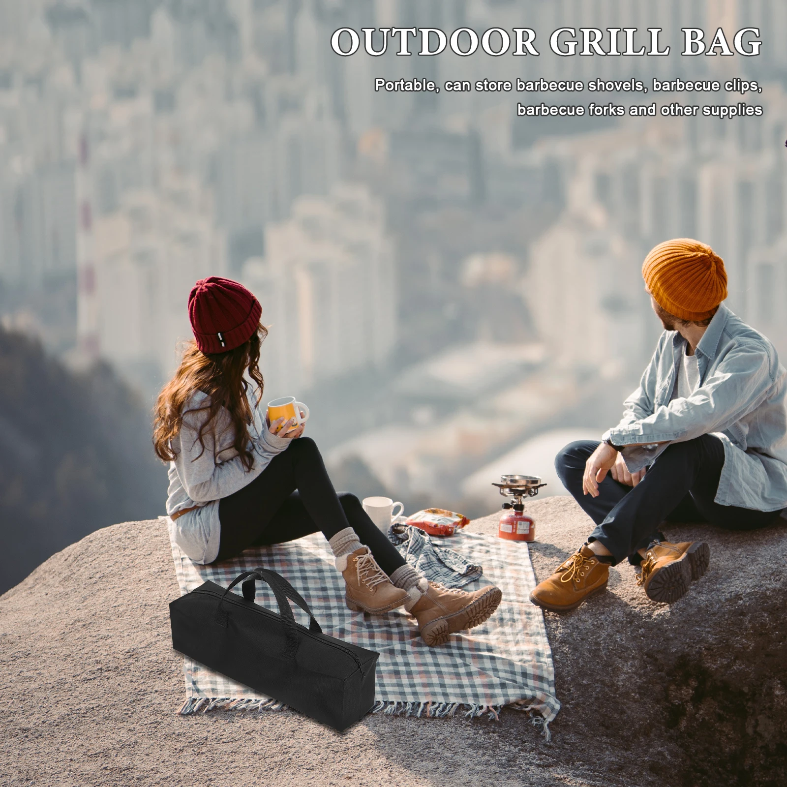 

Heavy Duty Oxford Cloth Grill Utensil Outdoor Portable Bbq Organizer Reusable Camping Cooking Essentials Lightweight Small Tool