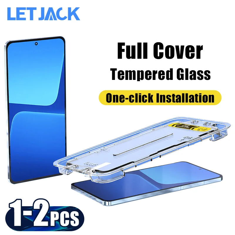 1-2Pcs 8K HDR Tempered Glass for Xiaomi 13 12 11 10 Lite 12T 11T Screen Protector Poco F5 F4 F3 X5 X4 X3 Pro With Mounting Cover