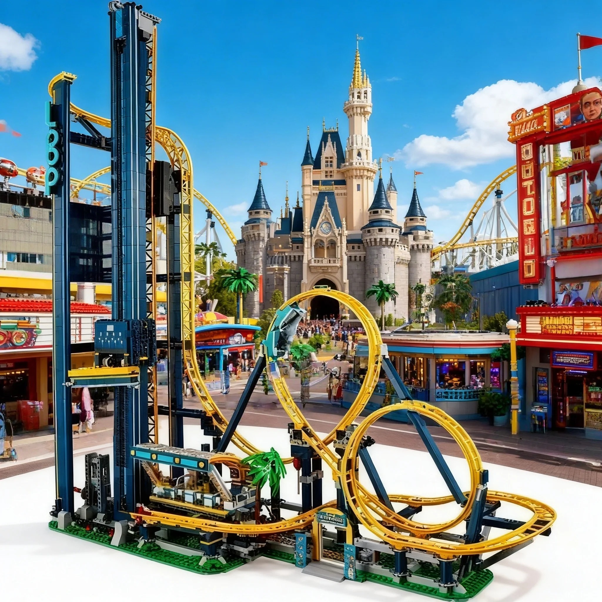 

New creative series of large-scale decorative vertical roller coaster assembly toys for adults and building block gifts
