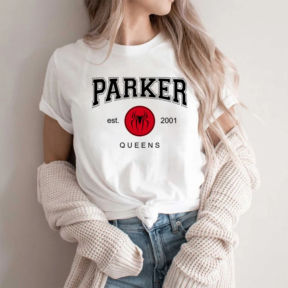 Women Peter Parker T-shirt Parker Est 2001 Tom Holland Shirt Superhero Movie Inspired Tees Unisex Vintage Graphic Tee Casual Top