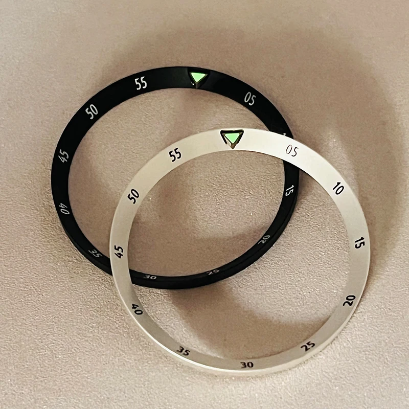 Mod-anillos de sección de reloj blanco y negro, piezas de reparación de reloj, 31,4mm, compatible con Seiko 6105, Tortuga, capitán Willard, Samurai King