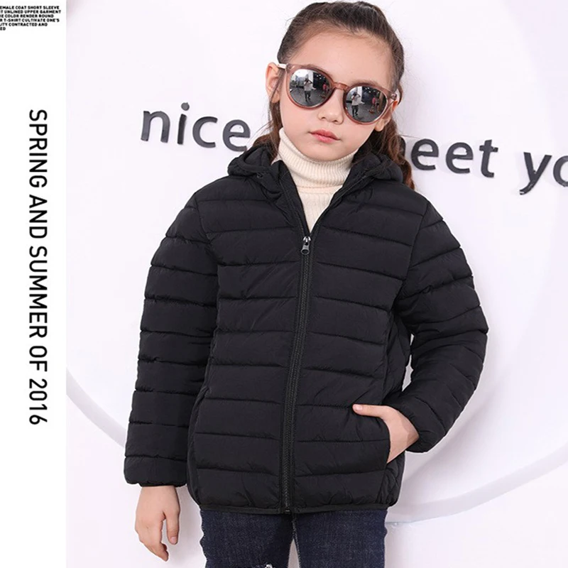 Children Teen Lightweight Down Jackets Outdoors Sports Casual Coat Kids Boys Girls Winter Autumn Fashion Zipper Hooded Outerwear