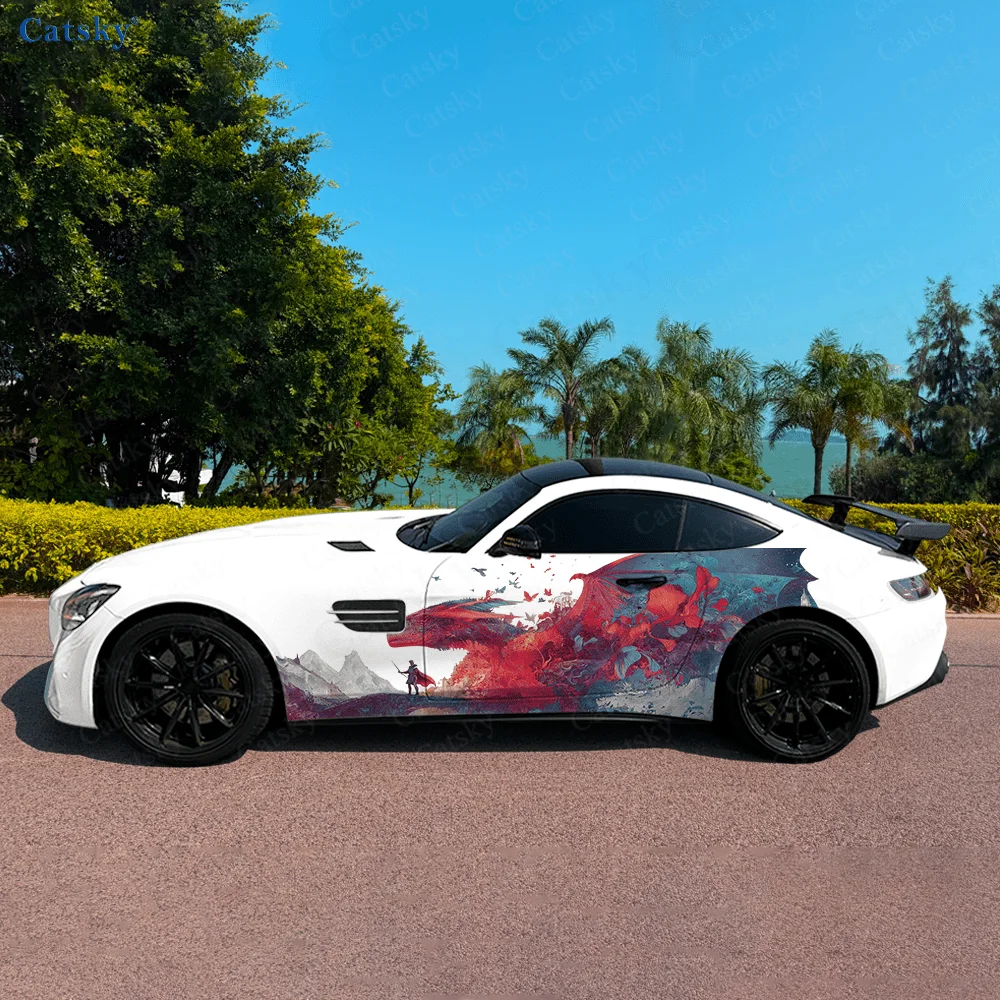 

Hero Flame Dragons Cool Car Vinyl Wraps Decal Self-adhesive PVC Sticker Suitable for Trucks SUV Decoration Auto Accessories Gift
