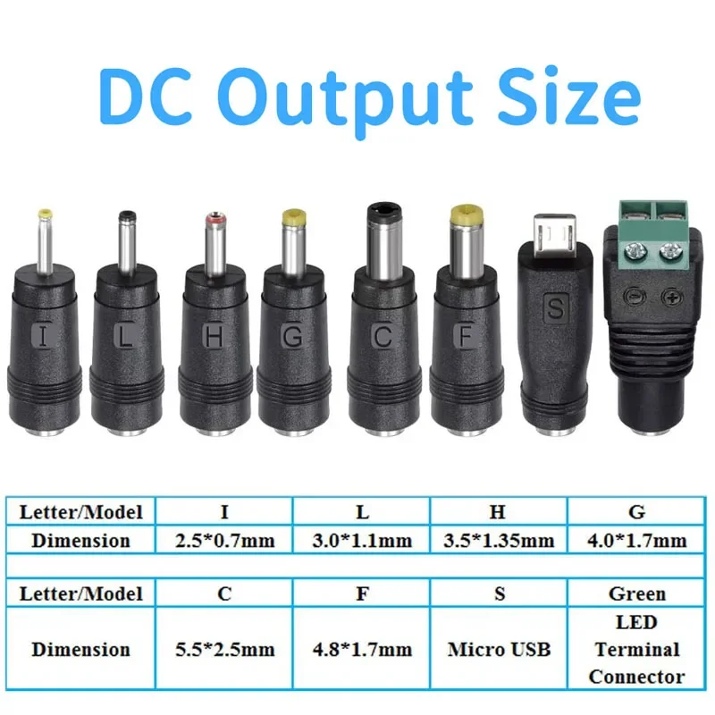 8 stücke DC Power Adapter Stecker Anschlüsse Kit Universal Laptop 5,5x2,5mm Terminal Micro USB Versorgung Stecker stecker Jack Sets
