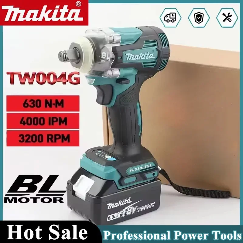 

Makita TW004G 630N.m Brushless Screwdriver Machine Cordless Electric Screwdriver Rechargable Drill Driver For 18V Battery
