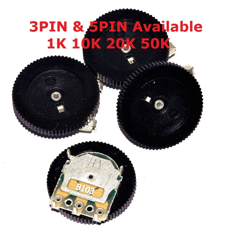 10 Uds potenciómetro de ajuste de doble engranaje B102/103/203/503 50K B503 16*2MM potenciómetros de doble Dial único dúplex 1K/10K/20K/50K