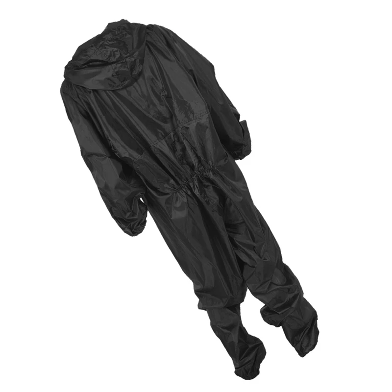 2X Fashion Motorcycle Raincoat /Conjoined Raincoat/Overalls Men And Women Fission Rain Suit Rain Coat Size XL Black