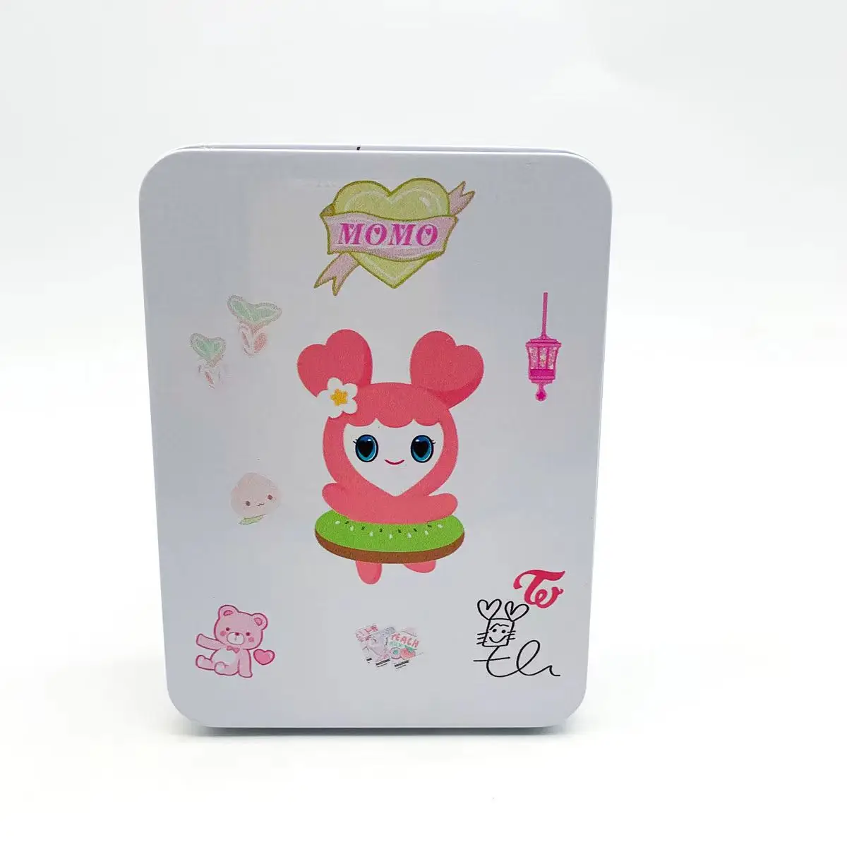 TWICE مرتين صندوق حديد 12*9*4 سنتيمتر صندوق تخزين بطاقة تخزين صندوق تخزين Nayeon Jeongyeon مومو سانا Jihyo Mina Dahyun Chaeyoung Tzuyu Kpop