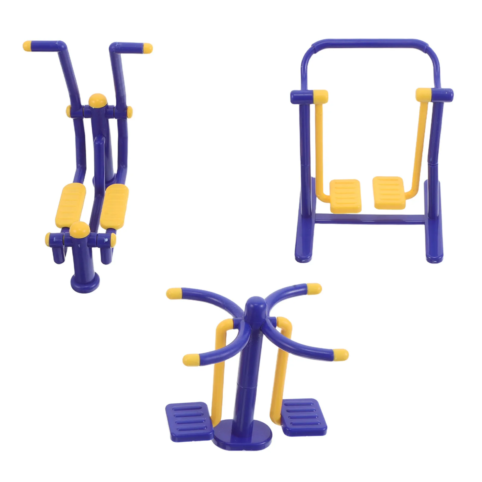 

3Pcs Miniature Outdoor Fitness Equipment Set Realistic Dollhouse Playground Gym Accessories Creative Educational Play