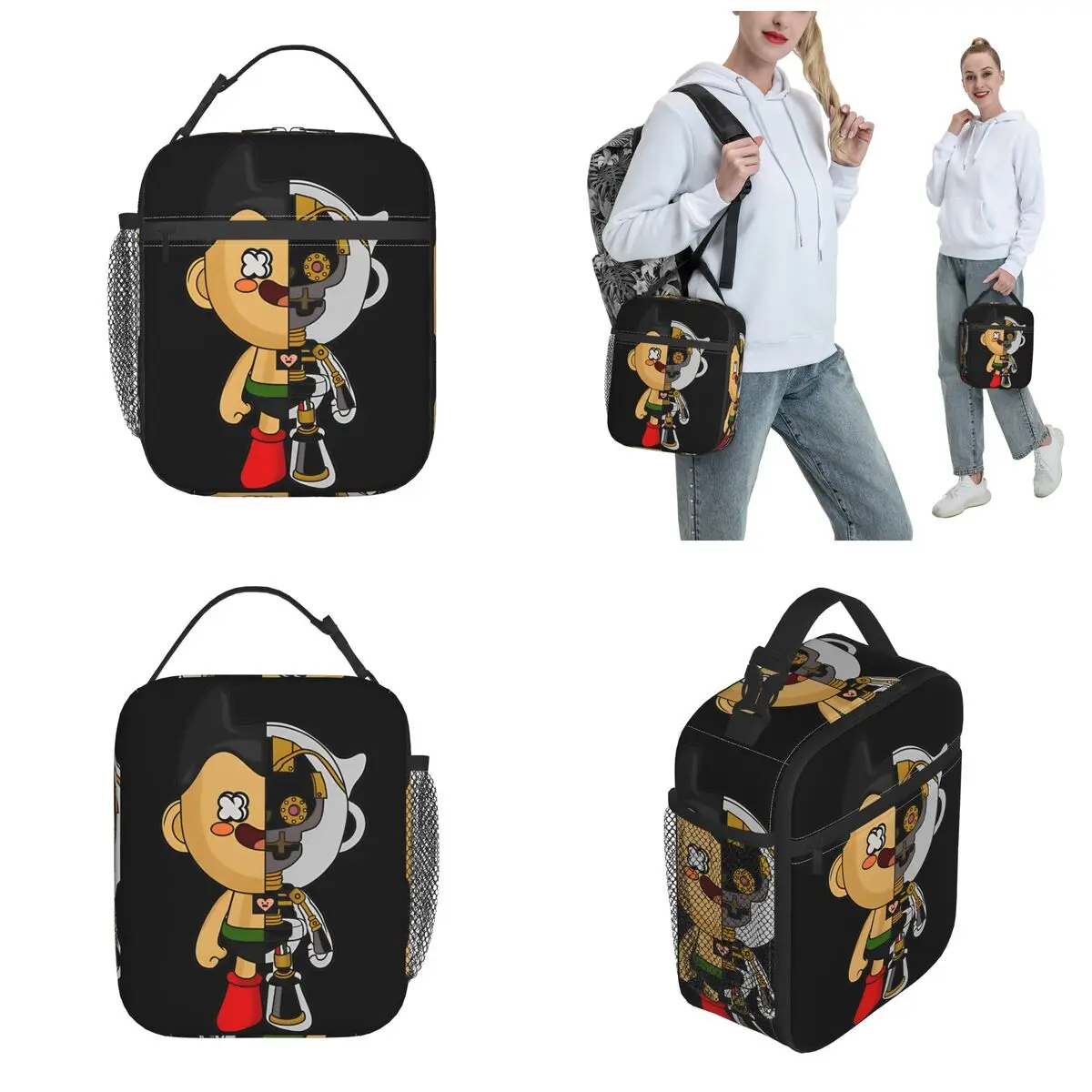 Astroboy Astro Boy Cartoon Insulated Lunch Bags Funny Anime Food Container Bags Leakproof Cooler Thermal Lunch Boxes For Travel