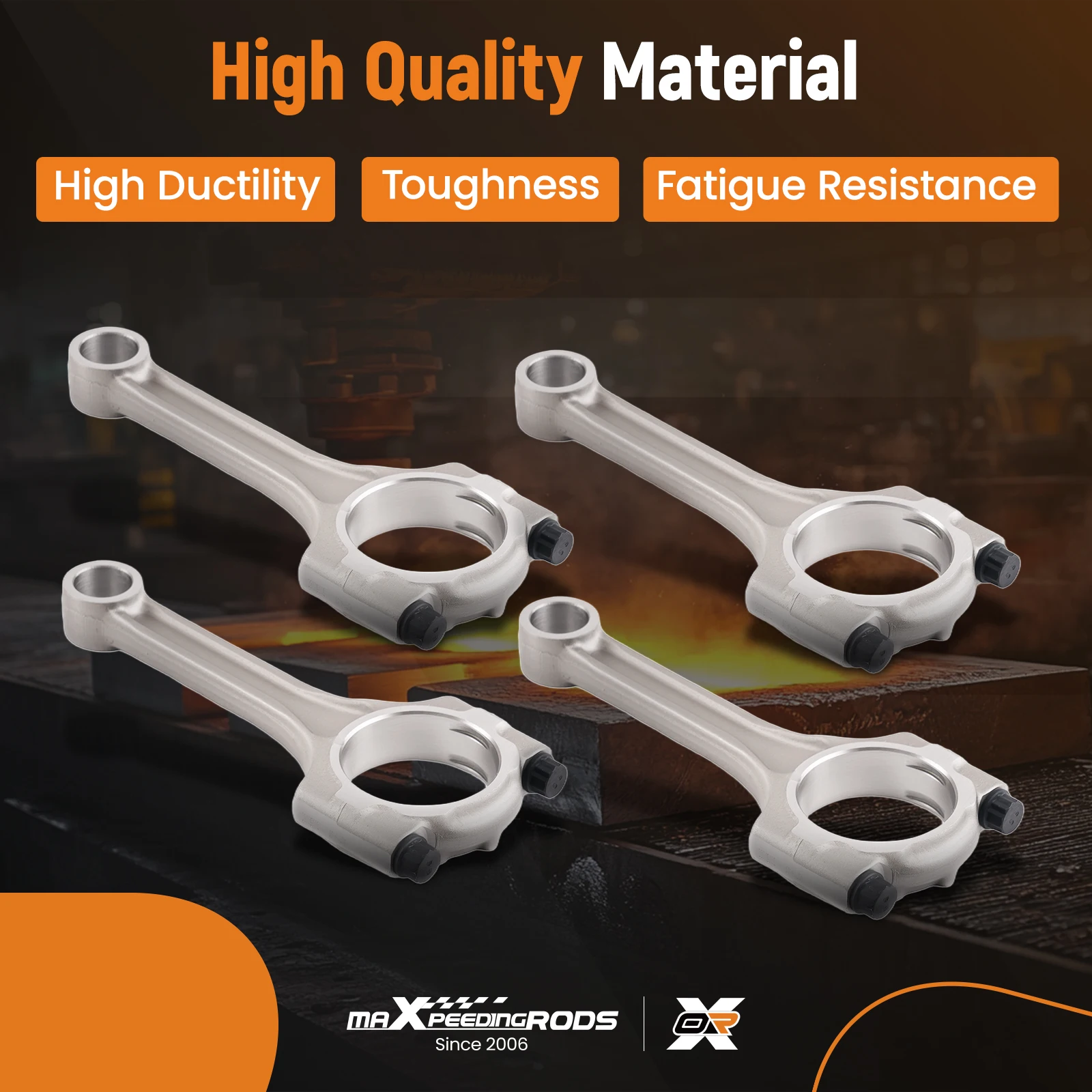 

4PC Engine Con Rod for 10-18 Kia Soul Rio Hyundai Veloster 1.6L 23510-2B010