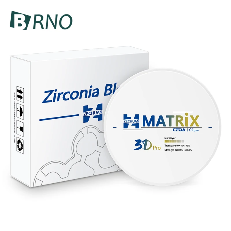 ZECHUAN MATRIX 3DPro Multilayer Dental Zirconia 98mm Super Translucency Dental Zirconia Discs