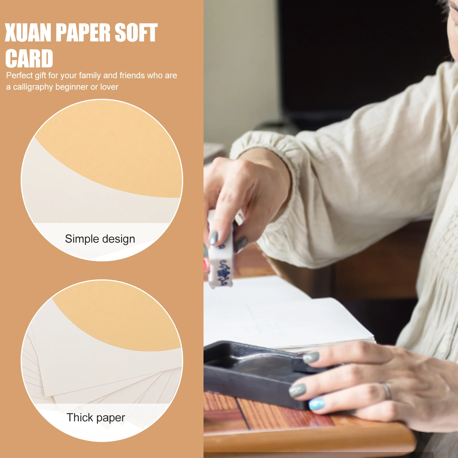 

Mirror Card Paper Calligraphy Practicing Painting Xuan Art Writing Sketchpad Chinese Brush Ink Cursive Script Gift