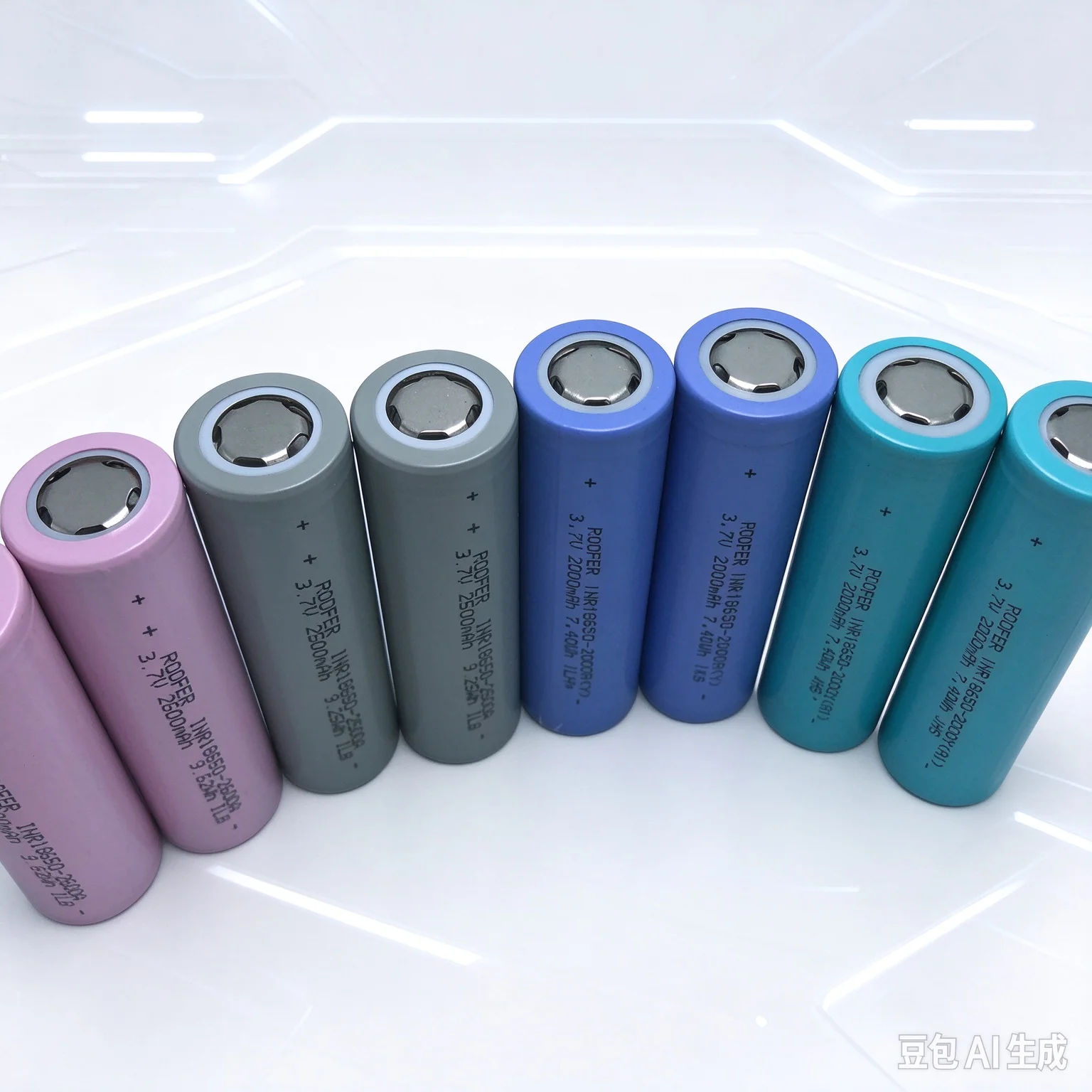 For Power Bank, LED Light 2000mAh 18650 Li-ion Rechargeable Battery Color Random