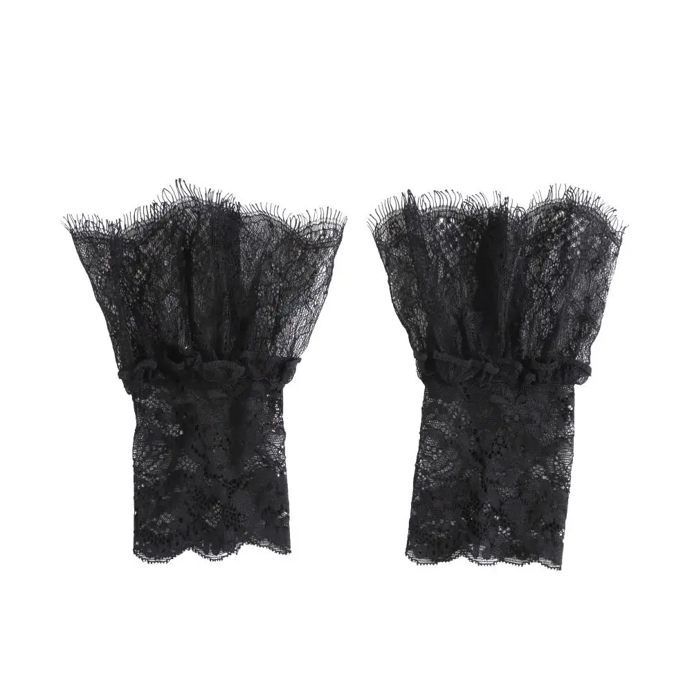 

Элегантные кружевные съемные манжеты для рукавов, съемные декоративные рукава с цветочным узором, изящное украшение для свитера для женщин и девушек
