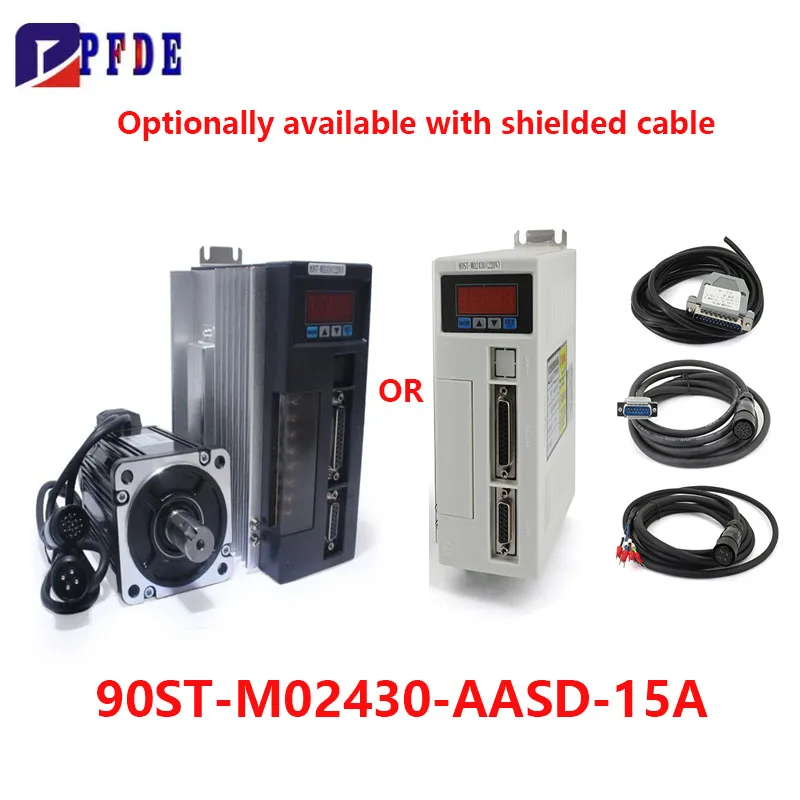 

220 В, 750 Вт, 3000 об/мин, 2,4 Нм, 90ST-M02430, 0,75 кВт, серводвигатель переменного тока с сервоприводом AASD-15A для привода