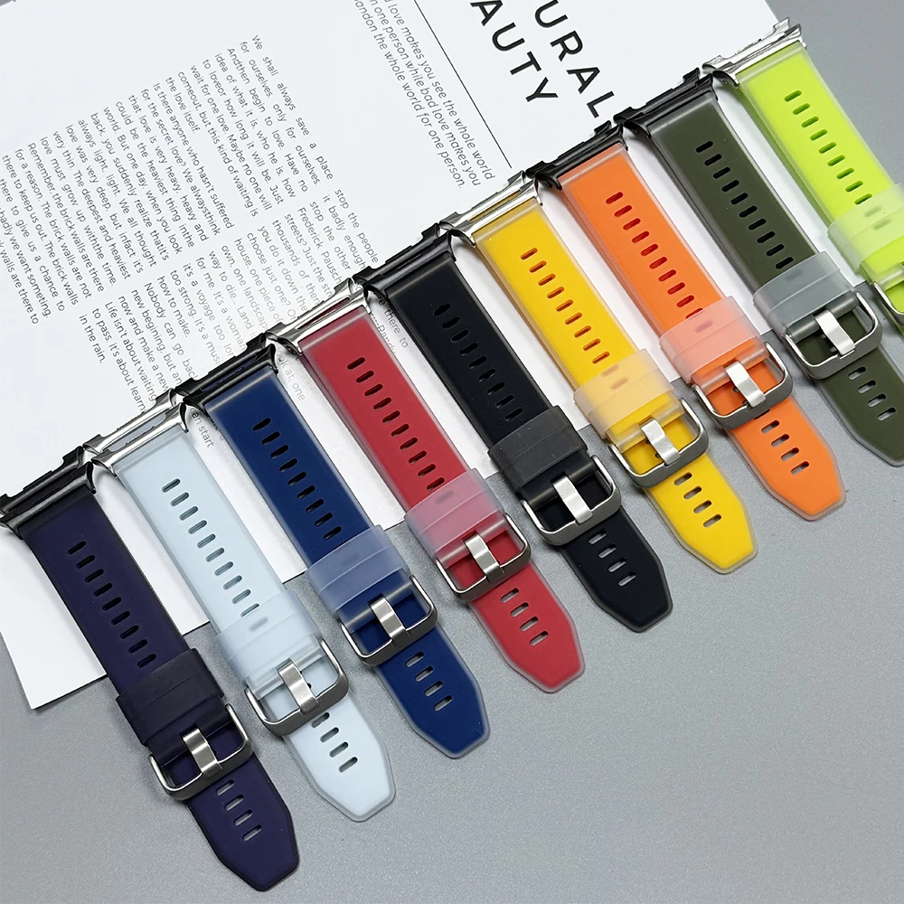 for Samsung Galaxy Watch 9 8 44mm 40mm Translucent Two-Tone Silicone Strap for Samsung Galaxy Watch 8 Classic 46mm Band Bracelet