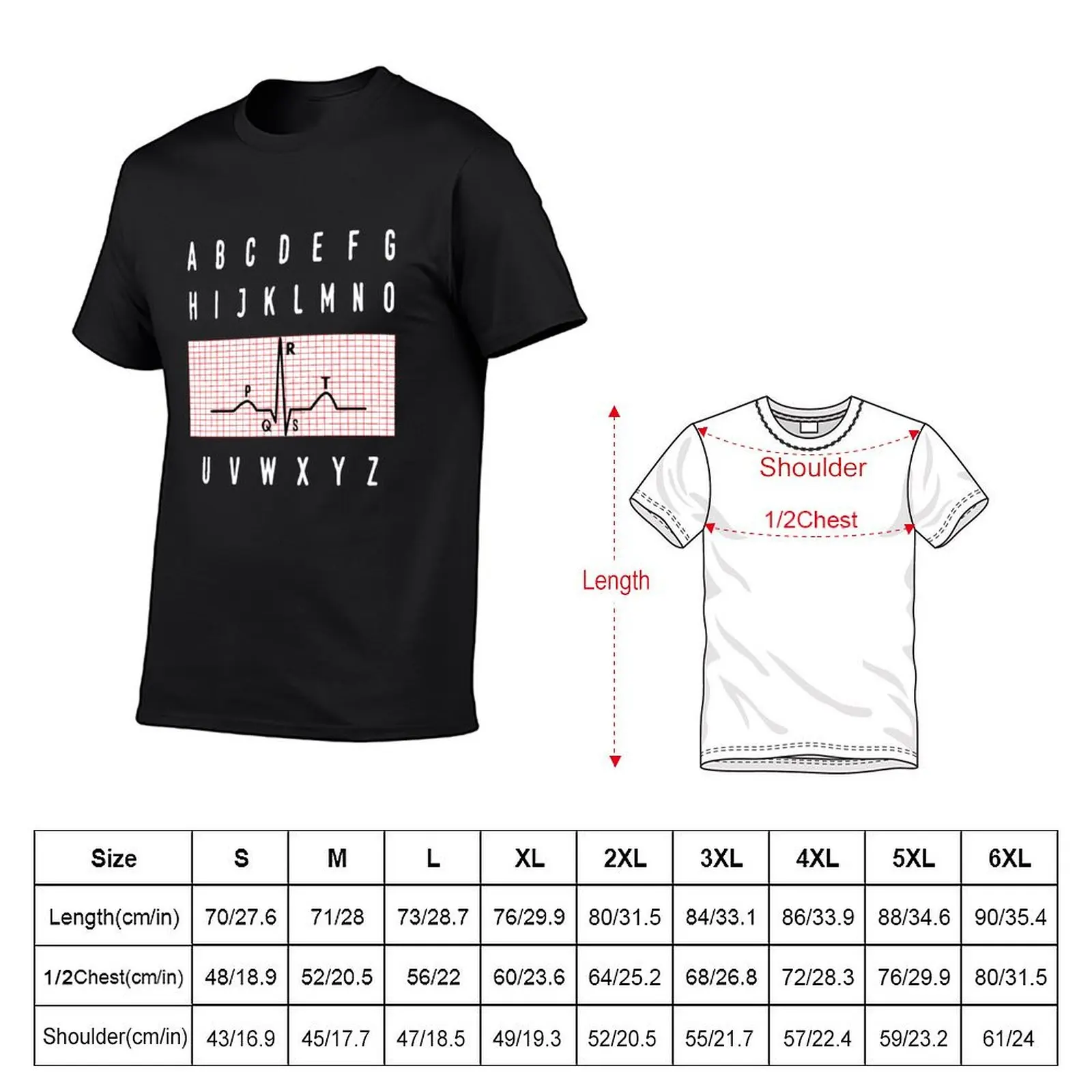 PQRST Heartbeats Nurse Alphabet Electrocardiogram Nursing Gift T-Shirt boys whites quick-drying heavyweight t shirts for men