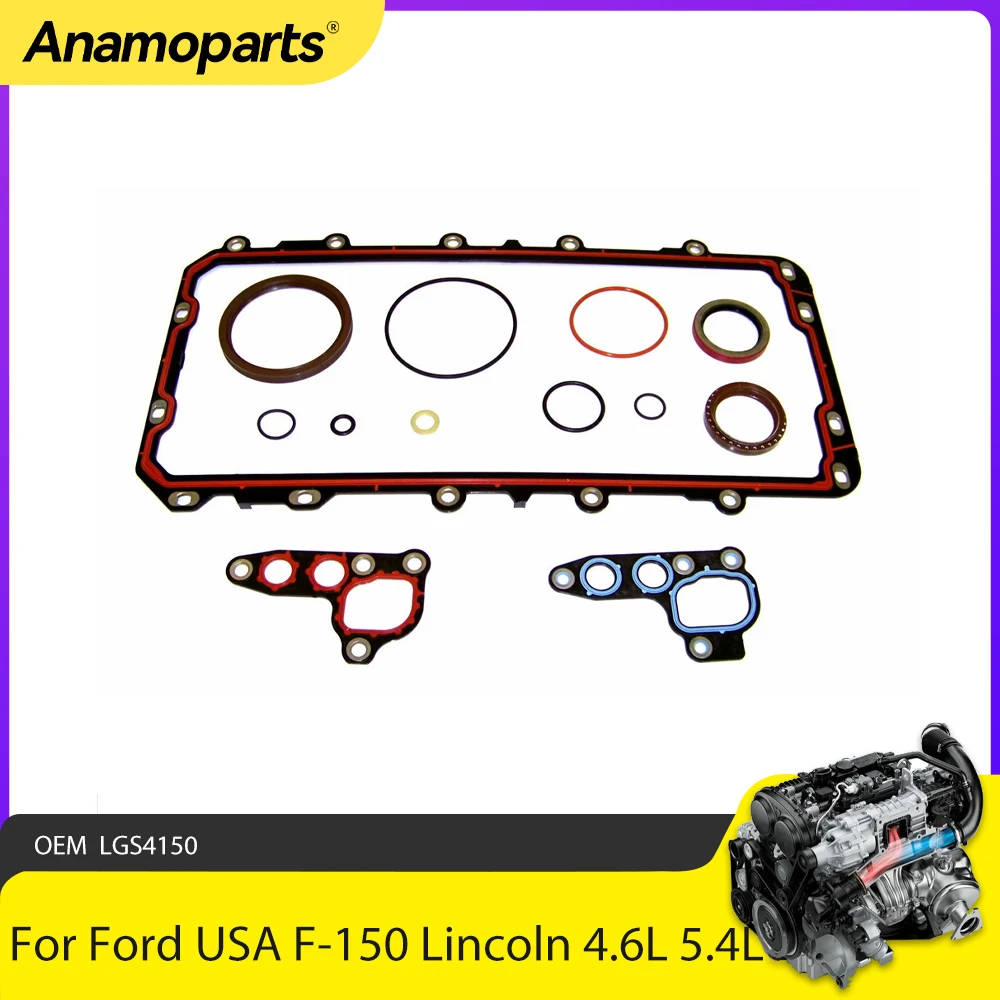 

Engine Parts Oil Pan Gasket Lower Kit Fit 4.6 5.4 For Ford USA F-150 Lincoln Aviator Navigator 4.6L 5.4L 99W 99L T54USEM LGS4150