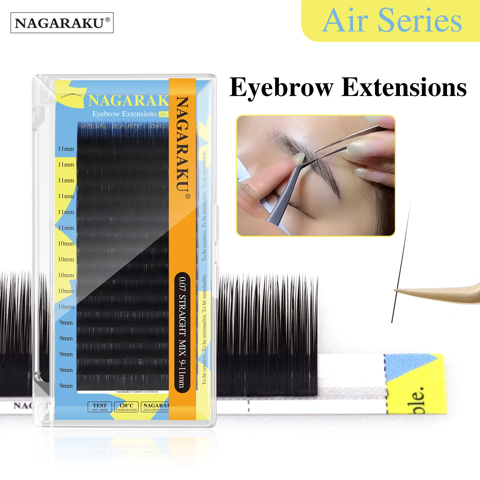 NAGARAKU High Quality Eyebrow Extensions 16 Lines Straight Curl Nature Soft for Beautiful Eyebrows