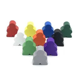 Meeples 보드 게임 구성 요소 액세서리용 나무 휴머노이드 체스 조각 토큰, 큰 크기 100 개, 20*23*10mm