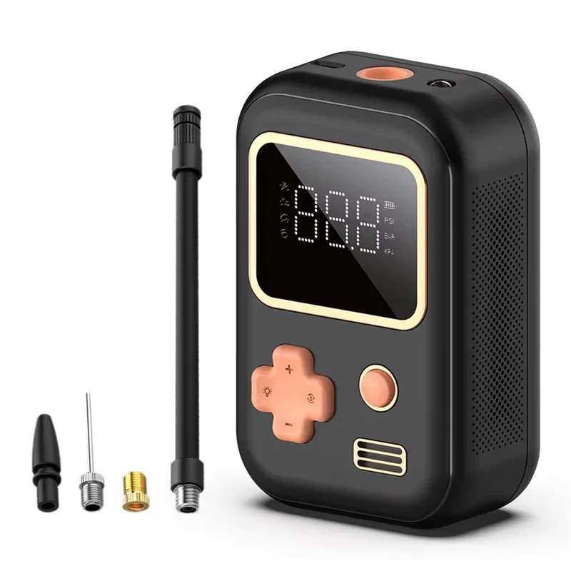 

ABXN-Портативный воздушный компрессор для шин, беспроводной насос для накачивания шин со светодиодной подсветкой, автоматическое выключение, идеально подходит для автомобиля, мотоцикла, велосипеда, бала