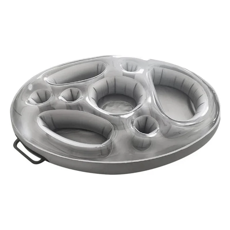 Inflatable Floating Row Swimming Pool Float Food Beer Tray Pool Air Mattress Water Food Drink Holder Summer Party Ring