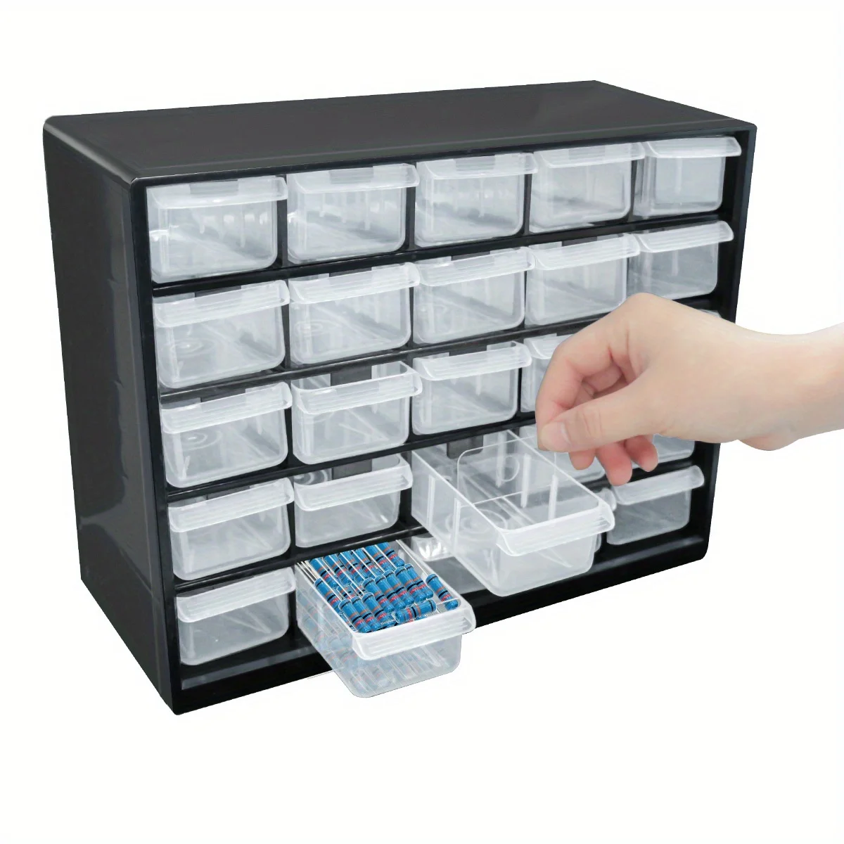 Parts Screws Storage Organizer, 25 Drawers Easily Stackable Hardware Art Craft Small Tool Parts Component Organizer Drawer Box