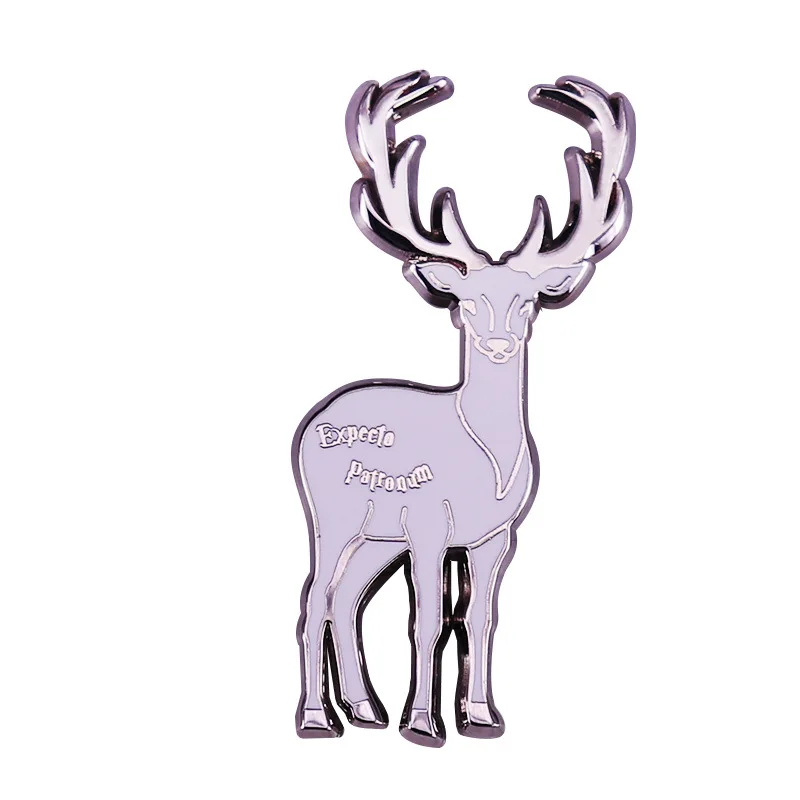 Wizard Fantasy Enamel Pin Magic Train Castle Silver Stag Glitter Potion Brooch Magic Symbol Badge Clothing Bag Fan Jewelry Gift