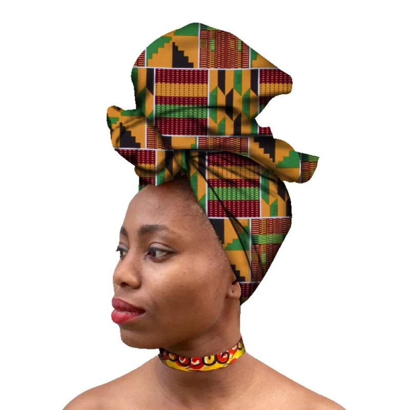 1 pc African batik printed headscarf ethnic Printing Woman Turban Hats headwear Ankara kente headpiece