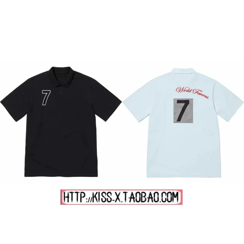 

2026 Spring New Style Loose Fit Short Sleeve Shirt Embroidered Letter 7 Number Couple T-Shirt Breathable Cotton