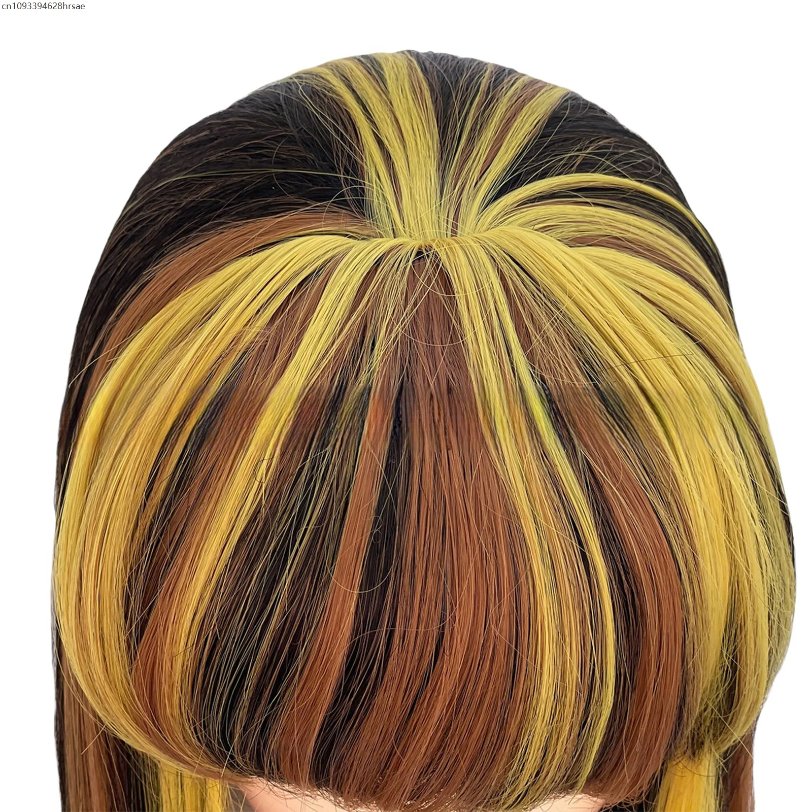 애니메이션 코스프레 가발 믹스 컬러 긴 스트레이트 헤어 소품 영화 공연 할로윈 크리스마스 카니발 의상 소품