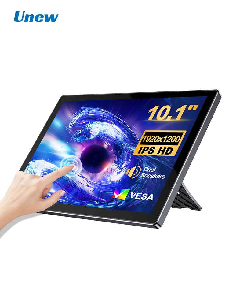 10,1 inch Touch draagbare monitor 1920x1200 scherm IPS LCD 5-punts touchscreen Dubbele luidspreker Type-C HDMI USB-C voor autocomputer - afbeelding 2