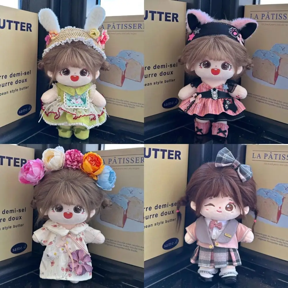 Doll Clothes For 20cm Idol Dolls Accessories Fit Plush Stuffed Cotton Doll'S Princess Dress Cute Skirt For Korea Super Star Toy