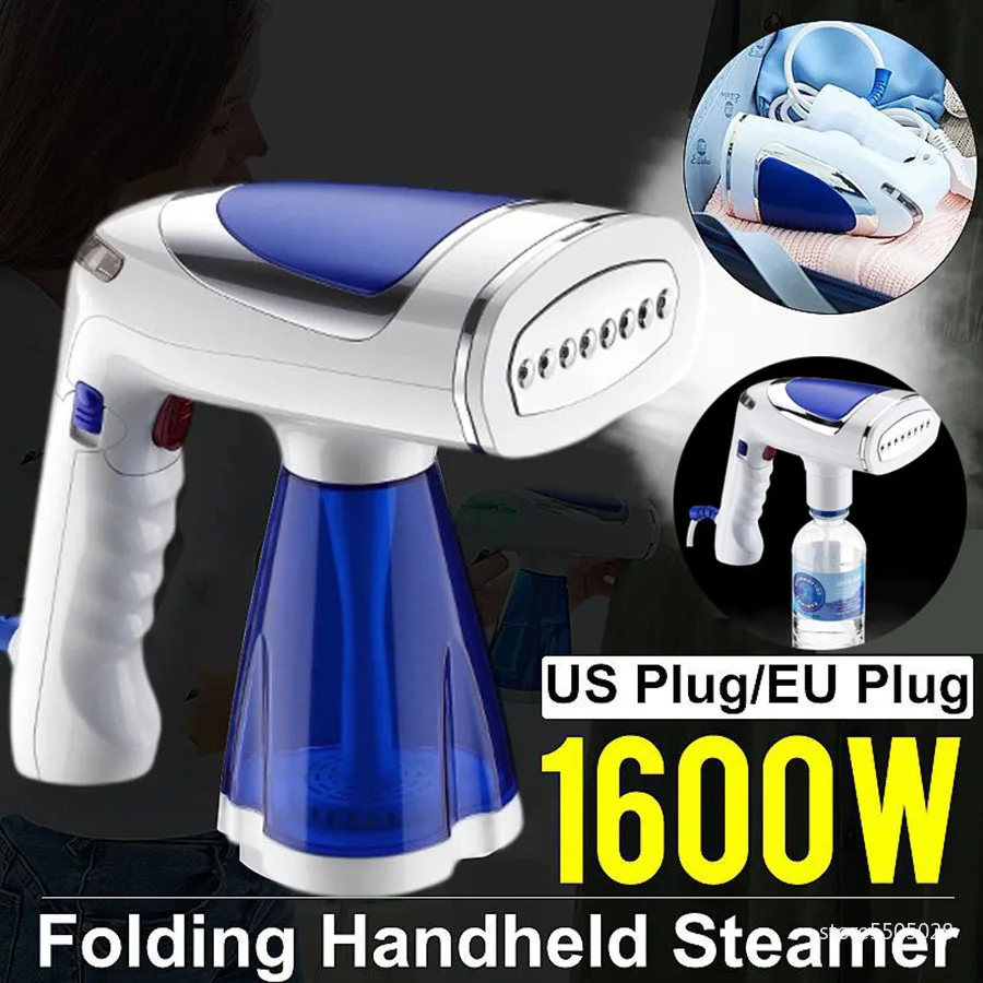 Foldable Travel Clothes Steamer Multiple Use Handheld Garment Steamer 110V-240V 3 Speed 1600W Fast Steaming Iron for Clothes