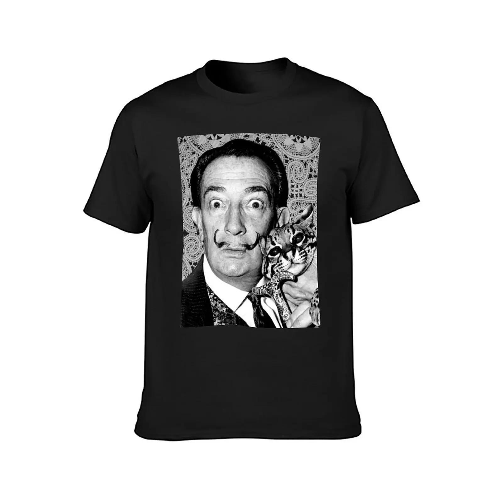 Salvador Dali and his beloved Savannah T-Shirt Blouse anime clothes graphics Men's t-shirts