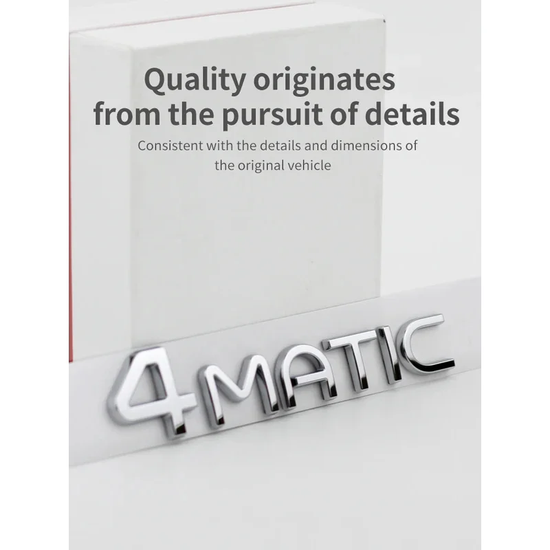 Suitable for EQA EQB EQC EQS H243 X243 N293 X296 V297 X294 4MATIC AMG letter decoration sticker, tail logo in bright silver