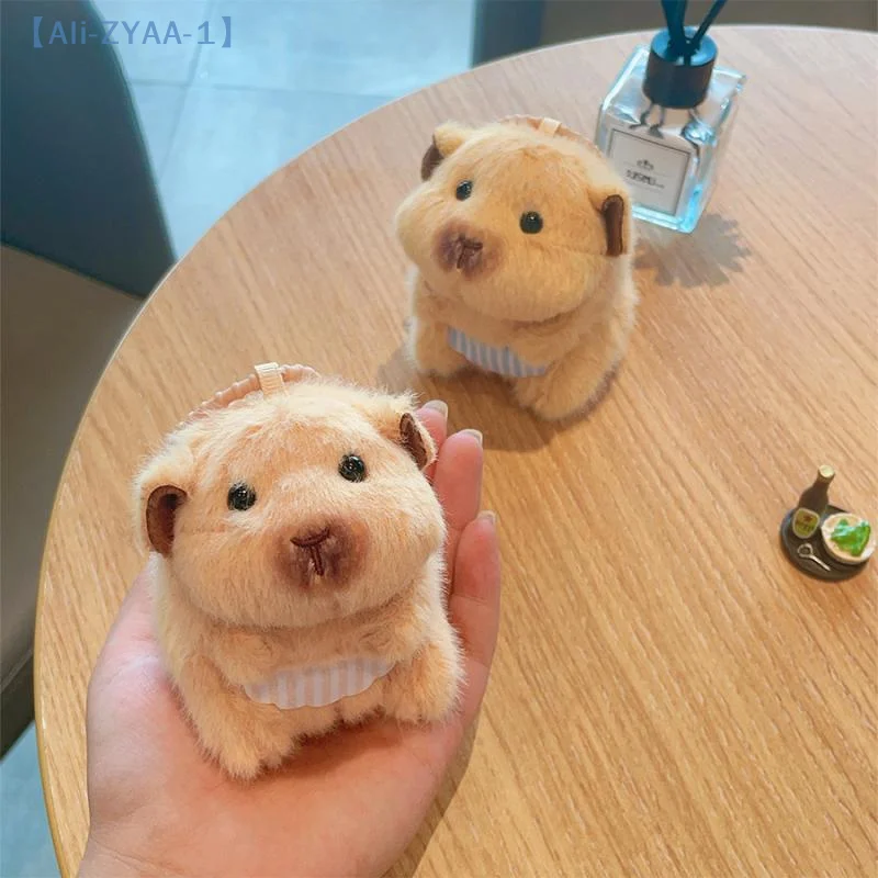 【ZYAA-1】Cute Hamster Plush Keychain Cartoon Stuffed Animal Doll Keyring Lovely Bag Pendant Backpack Hanging Decoration Gifts