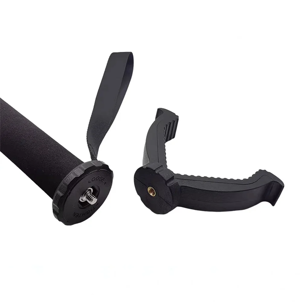 Jagd-Einbeinstativ aus Aluminiumlegierung, Teleskop-Schießstab mit Anti-Verlust-Handgelenkschlaufe und V-Yoke-Kopf – Detail 5