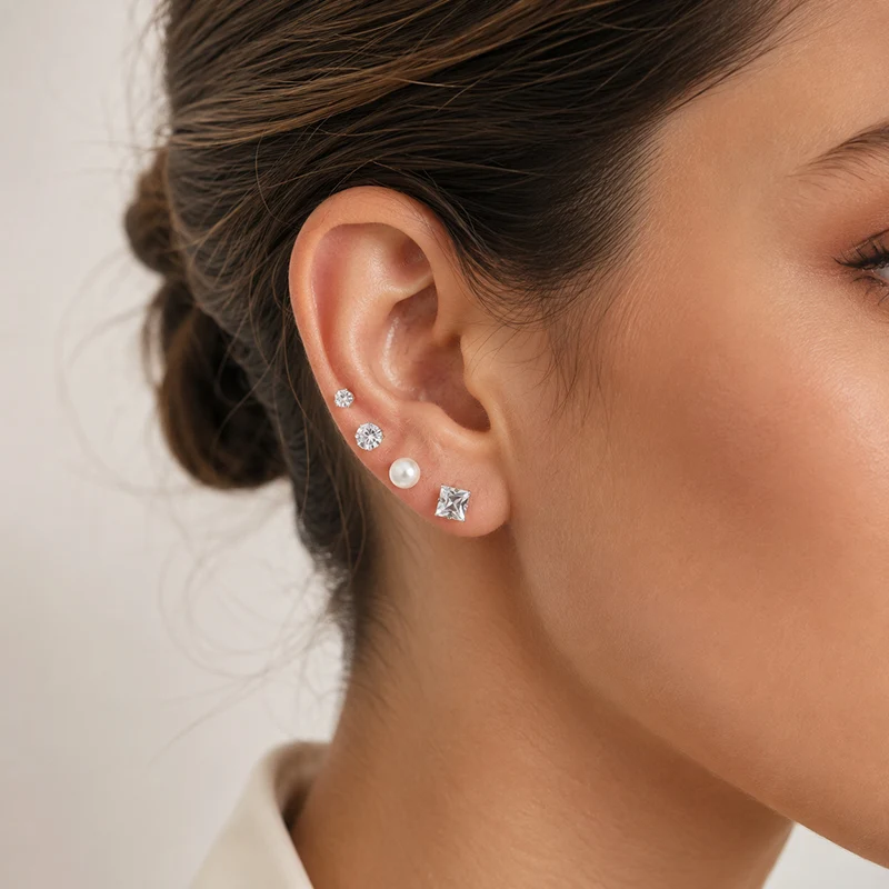 12/15/20 Paar Kristall-Ohrstecker-Set für Damen und Herren, Funkelnde Zirkon-Ohrringe, Verschiedene Stile, Minimalistischer Zierlicher Ohrschmuck – Detail 5