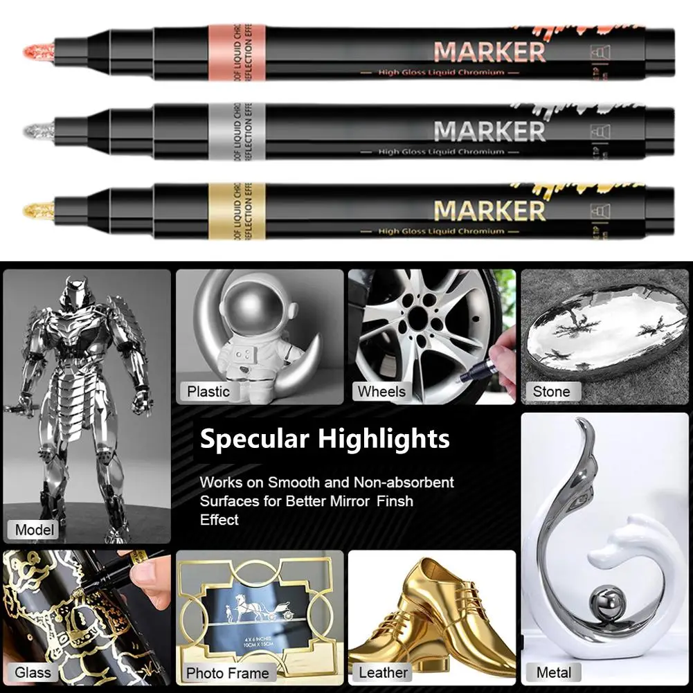 Car Touch Up Fill Paint Pen Car Scratch Repair Automotive Paint Golden & Solution Bronze Quick Silvery Pen Touchup Easy Z9N8