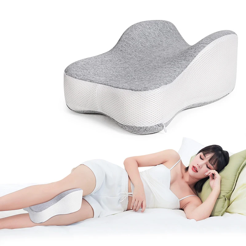 Großes Kniekissen für Seitenschläfer, vollständige Unterstützung für Oberschenkel und Knie – Körperkissen, Beinkissen für Seitenschlaf zwischen den Beinen – Groß, Grau