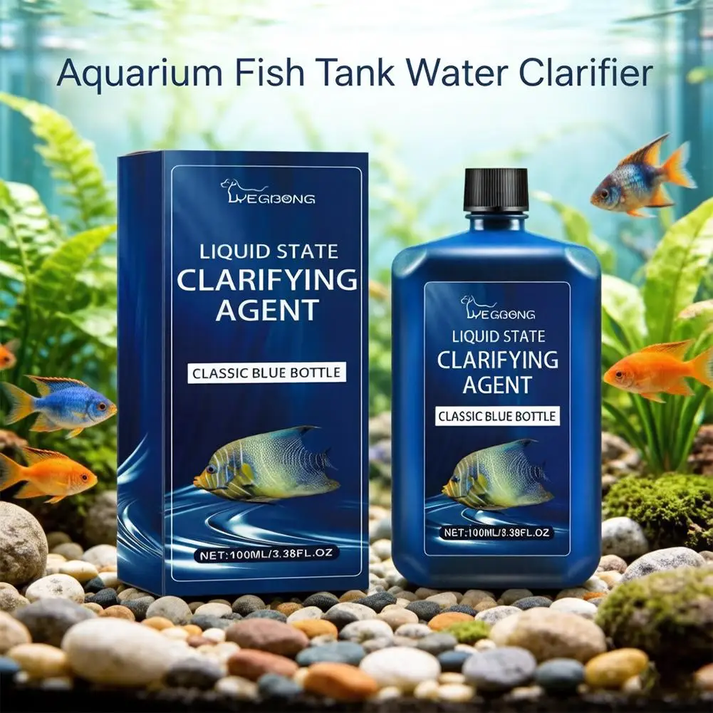 Aquarium Water Clarifier Fish Tank Liquid Water Clarifying Agent Fast-Acting Fish Tank Cleaning Solution Water Cleaner